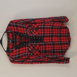 EXPRESS Lace up flannel shirt